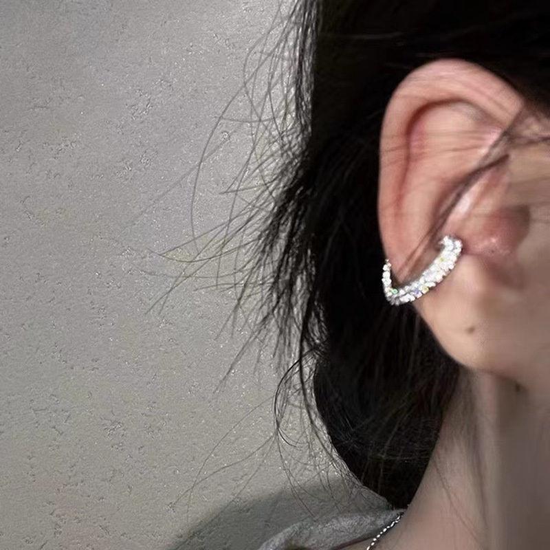 Женские серьги с бриллиантами в форме сердца без отверстий для ушей, высококачественные зажимы для ушей, сетчатые красные универсальные серьги