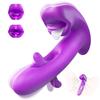 Реалистичный вибратор 2 в 1 для губ и клитора для женщины, секс-игрушка для точки G с 10 режимами хлопающей вибрации и лижущего языка, мастурбатор