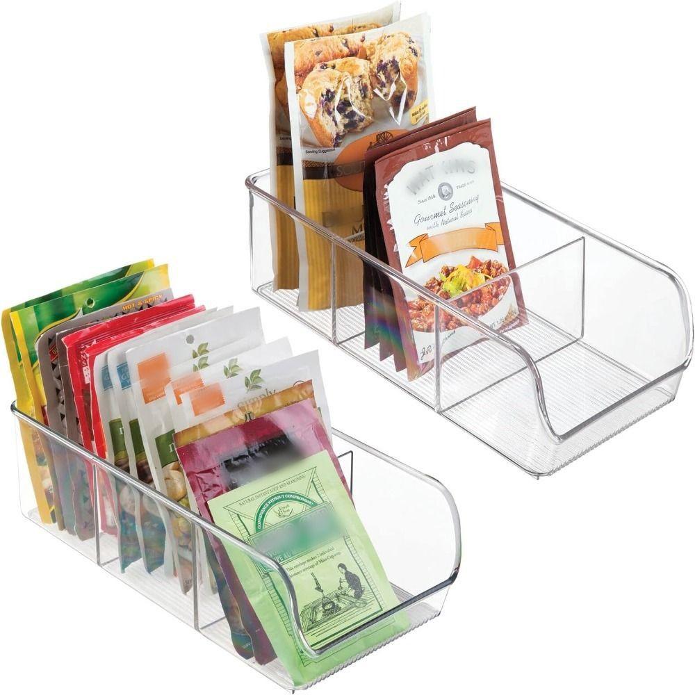 Clear Plastic Spice Packet Rack Clear Display Containers Durable Pantry Organization Fridge