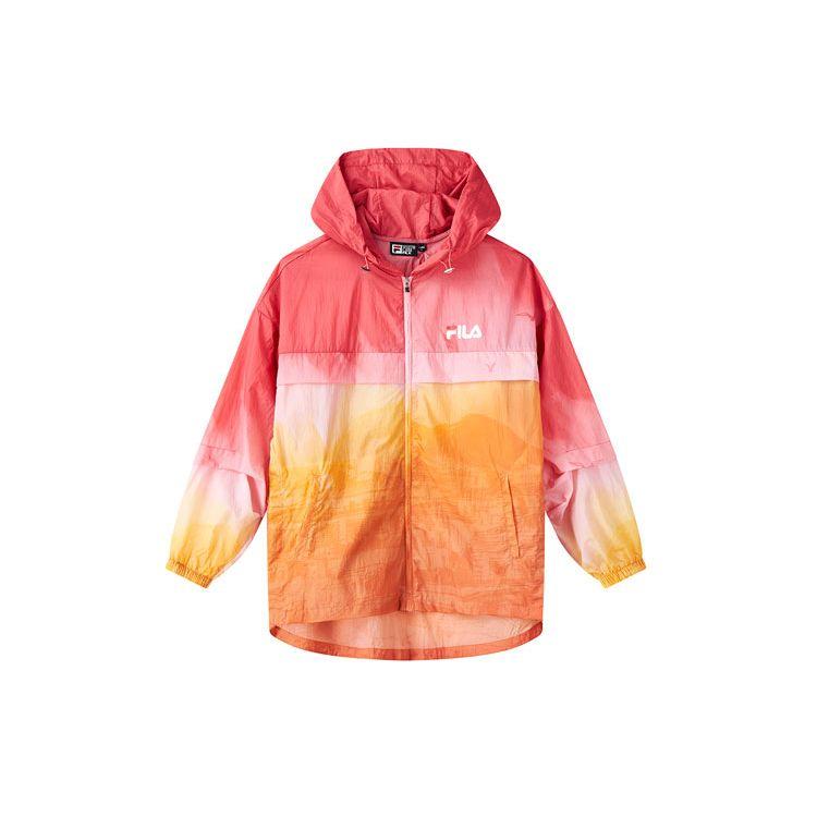 Fila Loose Casual Sports Hooded Woven Jacket Women Jackets Orange F11W118725F-ZA