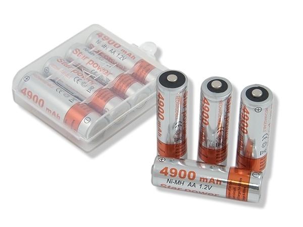 Akumulatorki Aa R6 4900Mah Ni-Mh Baterie Zestaw 4 Szt Paluszki Mocne