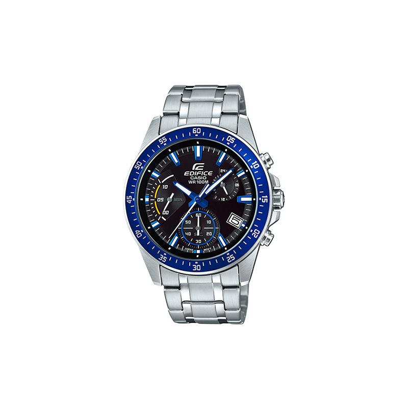Casio EDIFICE Модные деловые часы с несколькими шкалами безеля, кварцевый механизм, стальной ремешок, японские и корейские часы, мужские часы, синий циферблат EFV-540D-1A2