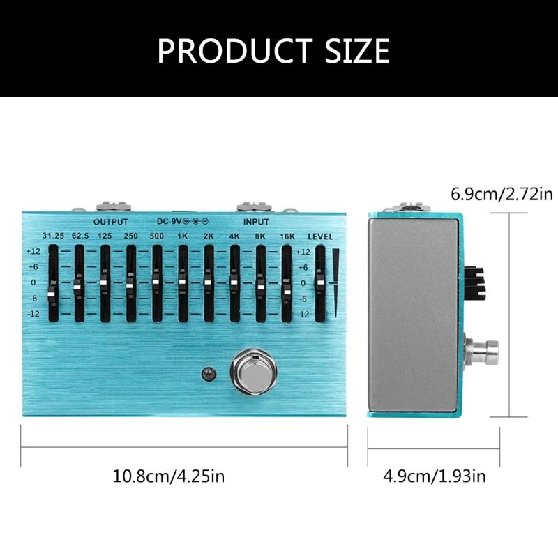 10 Band EQ Guitar Effect Pedal Portable EQ Device Guitar Effects Guitar Sound Accessory Suitable for Music Enthusiasts
