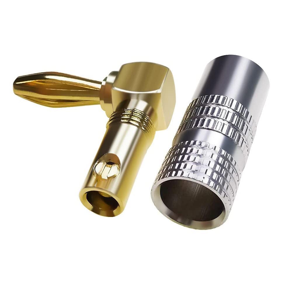 Cleqee Banana Plug Right Angle Gold 8pcs CL-BP08