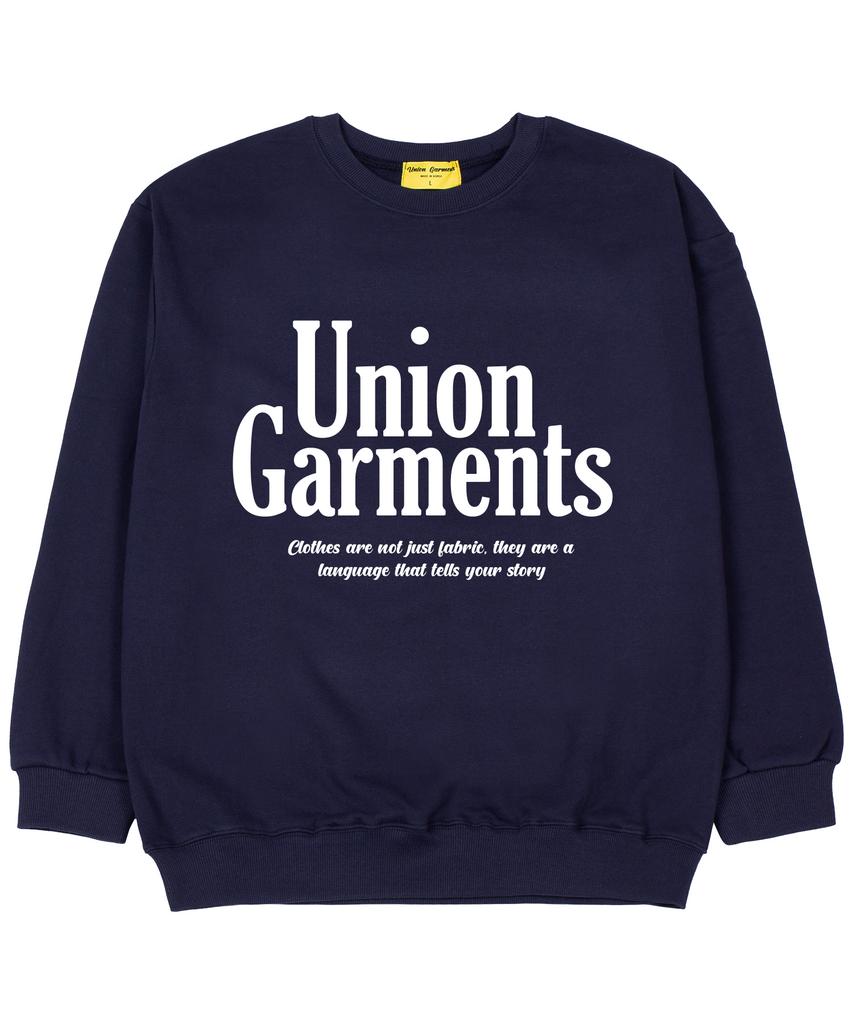 UNION GARMENTS Ug Point French Terry Oversized Sweatshirt Navy