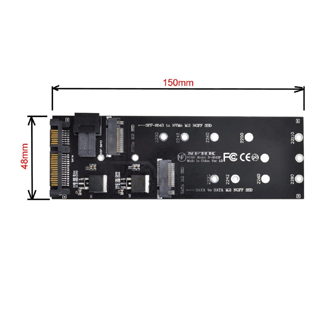 Комплект Cablecc to U2 NGFF to HD Mini SAS NVME PCIe SSD SATA адаптер для материнской платы SFF-8643 M-Key