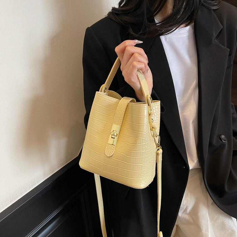 Сумка-ведро с каменным узором, новая модная повседневная простая на плечо, через плечо, портативная сумка-ведро для женщин