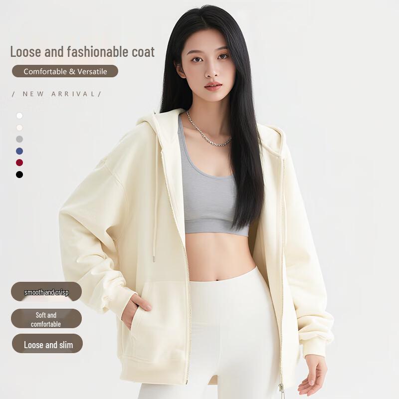 Baleno Women's Loose Fit Hooded Cardigan Sweatshirt