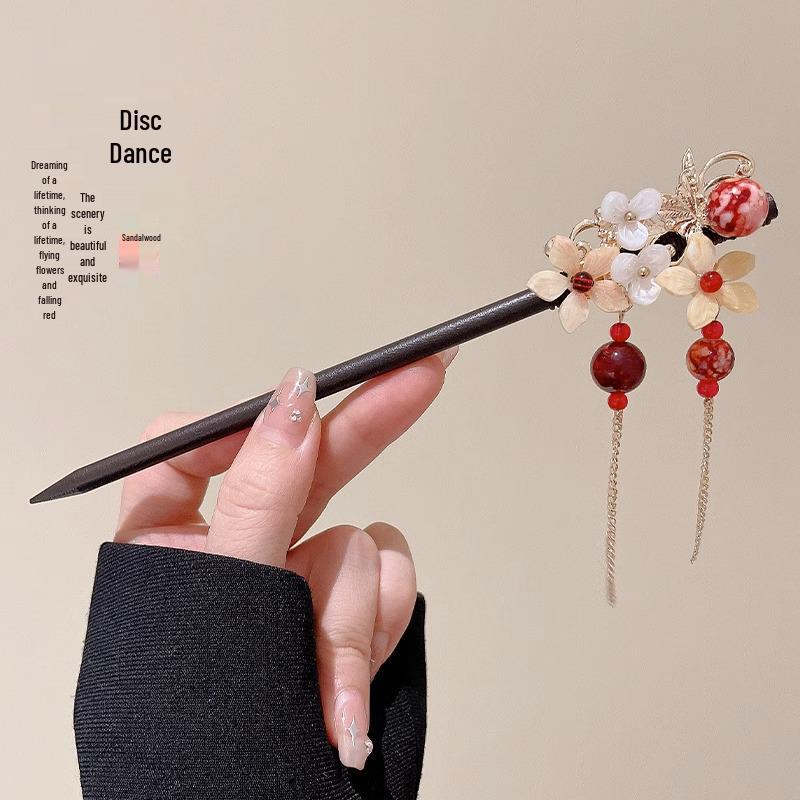 High-End Retro Chinese Tassel Hairpin for Women - Versatile Alloy Hair Clip for Elegant Updos