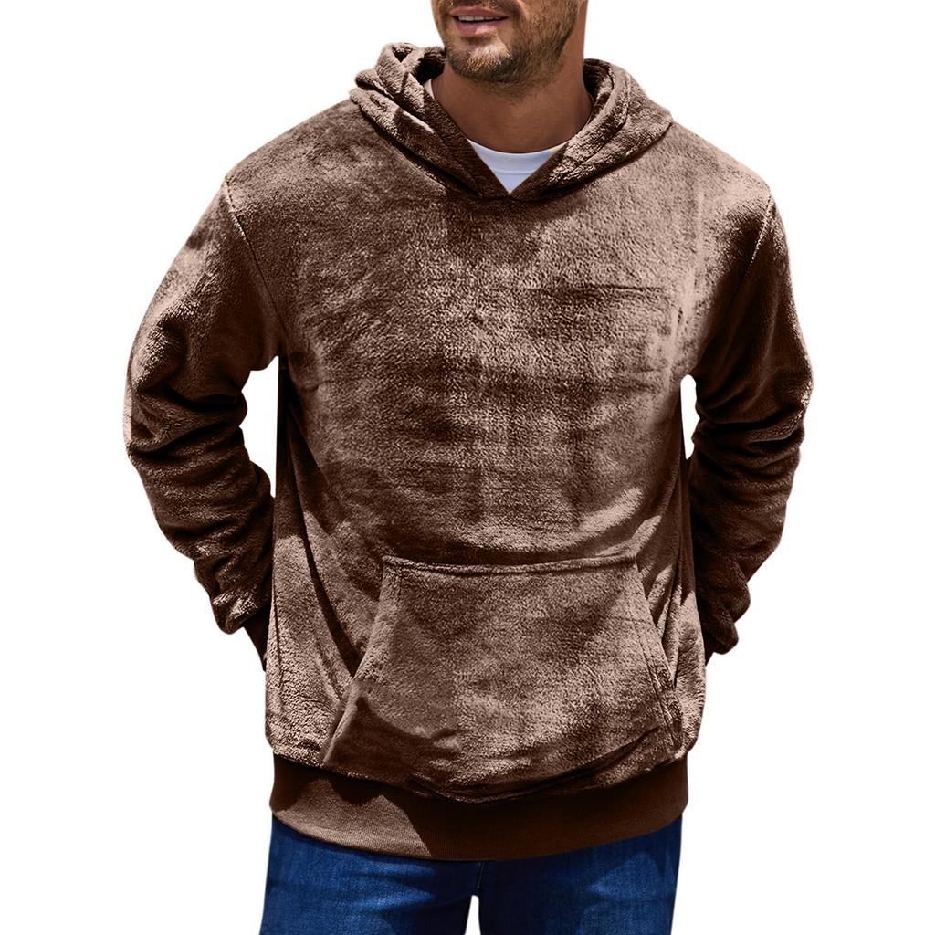 Зимний двусторонний бархатный свитер с капюшоном, мужская зимняя куртка из овечьей шерсти