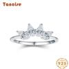 Tancise Classic 925 Sterling Silver Zircon Ring Ladies Jewelry Wedding Promise Party Gift