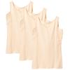 Shirasagi Knit Dry Skin Cotton Tank Tops with Heavy Sweat Beige 3-Pack 100% Pads, Women's Sweat-Absorbing Underwear, M9491P-E,