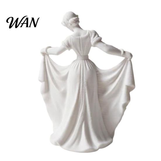 3D Printed Home Decor Dancer Figurine, Elegant Dance Girl Statue with Flowing Dress, Aesthetic PLA Art Classical Ornament Sculpture for Decor, Modern