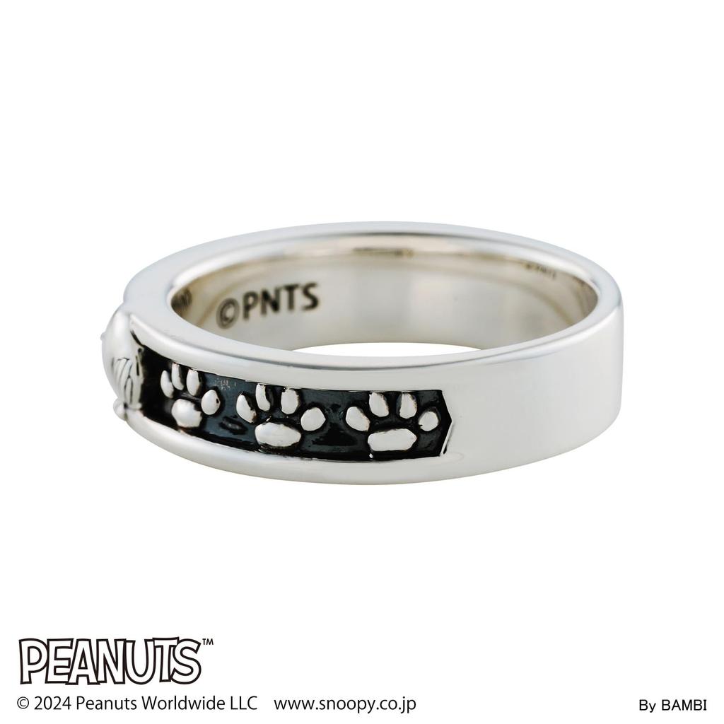 Snoopy PEANUTS Silver Sizes 7 to [White Clover] Ring, 925, Smoked, 21, PNT-R001SV