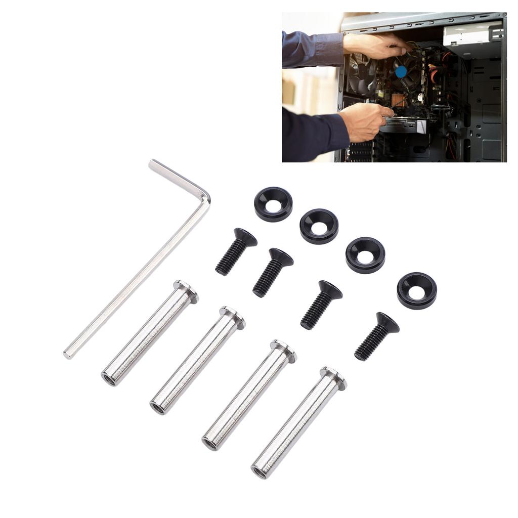 Винты для корпуса компьютера, вентилятора, CPU, крепления вентилятора охлаждения ПК, набор из нержавеющей стали с шайбами, анодирование цвета