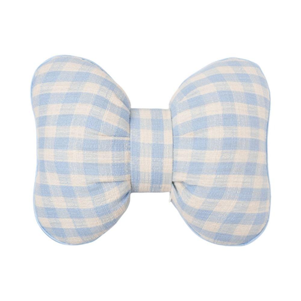 Grid Pattern Bowknot Pillows Plaid Interior Car Seat Cushion Bow Shape Pillow Adults Use