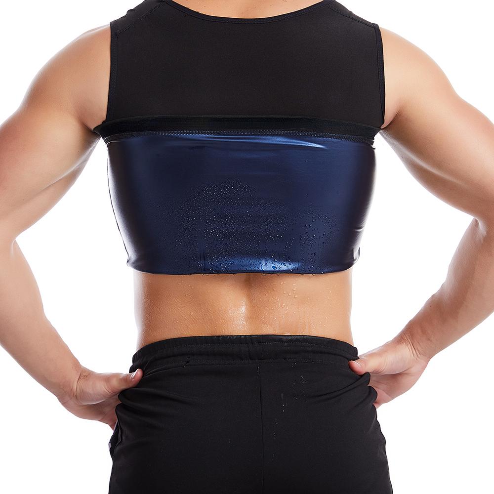 Mens Waist Trainer Sweat Vest for Weight Loss Body Shaper Workout Tank Tops Shapewear Fat Burning Sauna Suit Slimming Polymer Sauna Vest Undershirt
