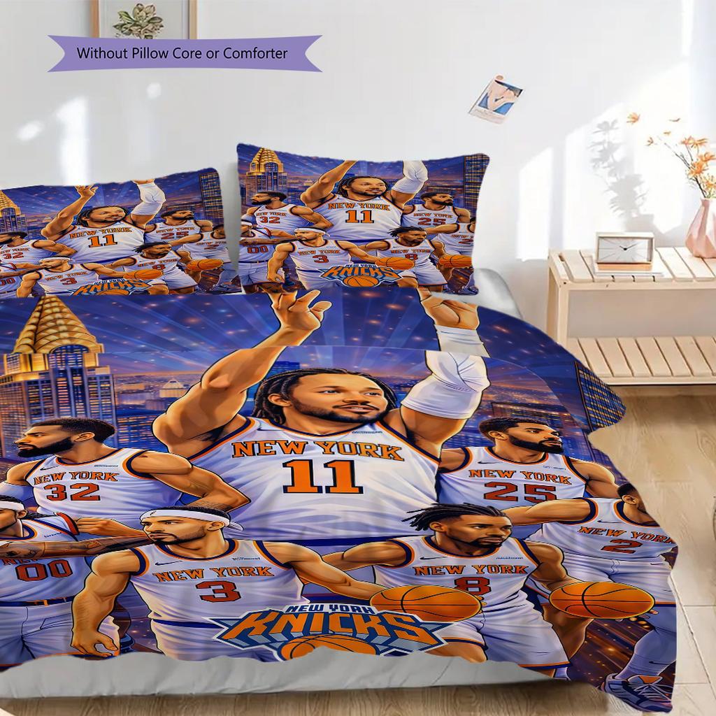 New York Knicks Triumph Three-piece set(1 * duvet cover + 2 * pillowcase, without core)Duvet cover and pillowcase Soft and comfortable