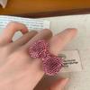 Sparkle Bow Women Finger Ring Adjustable Y2k Millennial Ring Trendy Pink Bow Rings  Finger Charms