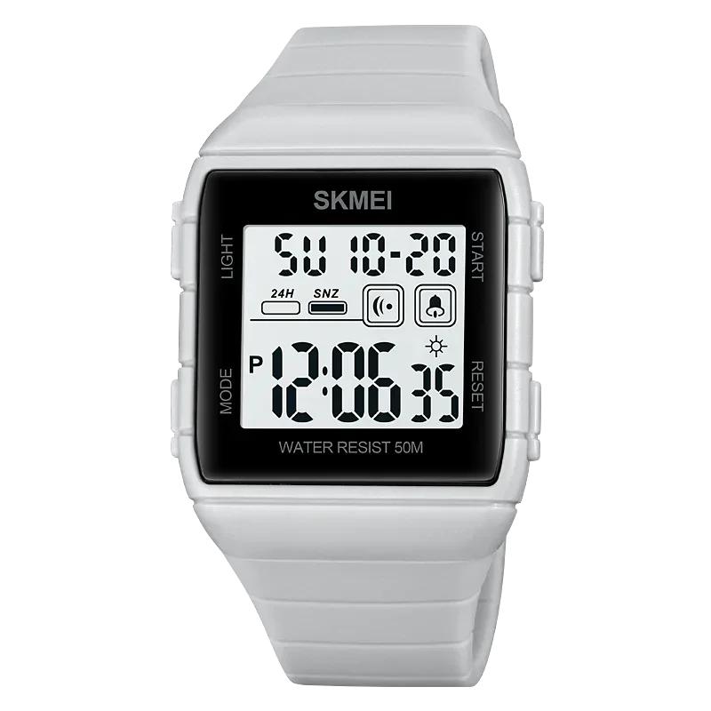 SKMEI 1960 Светодиодная подсветка Наручные часы reloj hombre Цифровой механизм Мужские спортивные часы Военный Таймер Обратный отсчет Будильник Водонепроницаемость 5 Бар