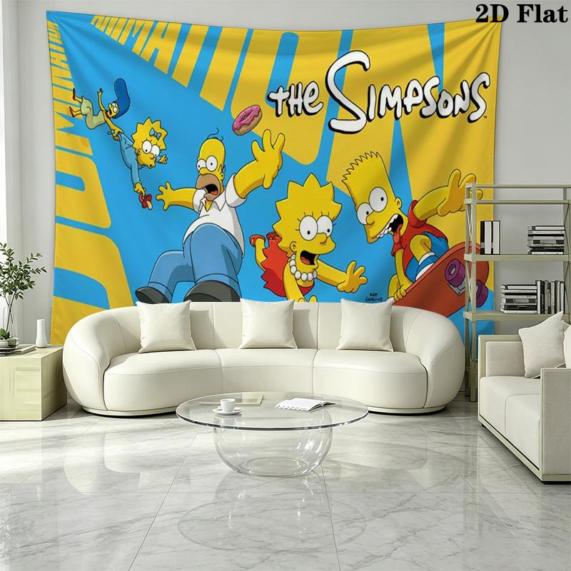 The Simpsons Wall Tapestry Aesthetic Wall Hanging Printed Fabric Blanket Decorative Tapestries for Bedroom Living Room Home Decor