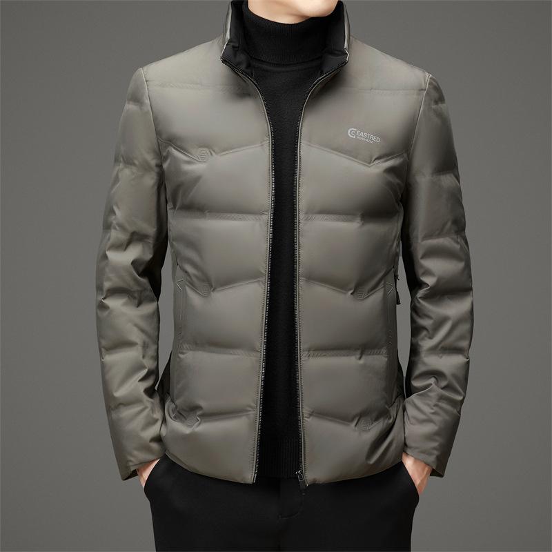 Пуховик мужской для молодежи и среднего возраста с воротником-стойкой, корейская версия, облегающий, повседневный, антибактериальный, теплый, куртка