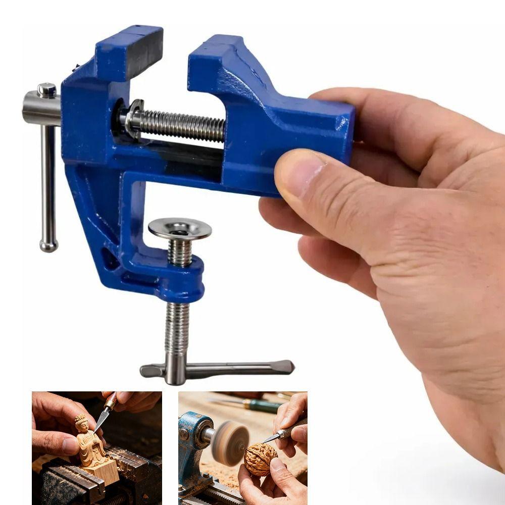 Non-Slip Jaw Portable Small Vice Cast Steel Compact Clamp Making Table Clamp Woodworking