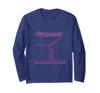 Gymnastics Girl Balance Beam Pink Purple Pastel Long Sleeve T-Shirt
