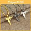 Gun Uzi Submachine Alloy Pendant Trendy Chain Necklace With Design Geometric