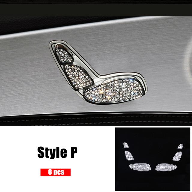 Для Mercedes Benz C GLC Class W205 X253 Накладка на центральную консоль с бриллиантами, кристаллическая наклейка, аксессуары для интерьера