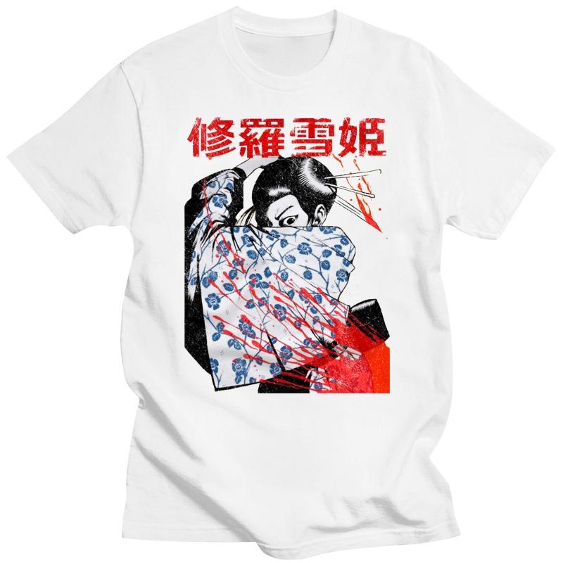 Мужская и женская футболка Lady Snowblood Oyuki Manga Japan Японский ретро Винтаж Аниме Cult White - Показать оригинальное название 2019 Хлопковая брендовая футболка