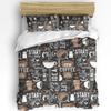 Coffee Coffee Beans Coffee Cup 3pcs Bedding Set For Double Bed Home Textile Duvet Cover Quilt Cover Pillowcase