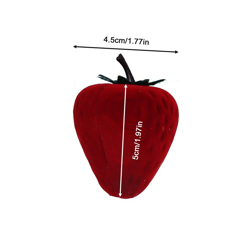 Коробка для колец в виде клубники, милая детская шкатулка для украшений, плюшевая шкатулка для хранения, подарочная коробка, шкатулка для украшений