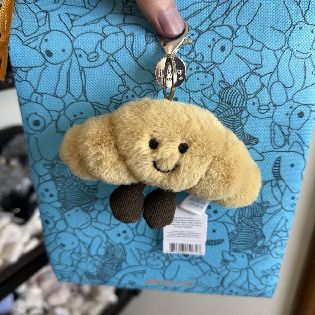 Плюшевый хлопковый кот конфетка двухцветный милый мягкий двухцветный брелок круассан плюшевый брелок вишня плюшевый брелок плюшевый