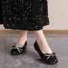 Мода 2025Женские блестящие балетки Повседневная обувь для ходьбы Весна Новые Круглый носок Бантик Женский Модный бренд Платье Zapatillas Mujer