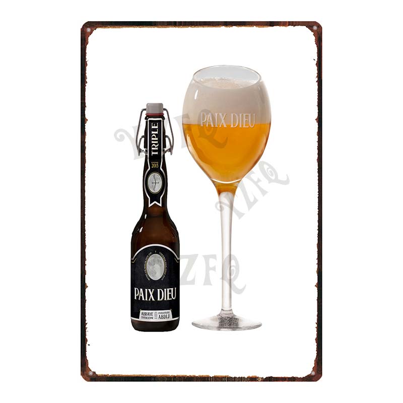 Металлическая жестяная табличка Beer Paix Dieu Mort Subite Ретро-постер Affligem Для стены Бар Паб Искусство Кухня Кофе Домашний декор 30X20СМ DU-8499B