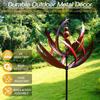 Yard Garden Wind Spinners Large Outdoor Metal Wind Spinners Sculptures, Lawn Yard Art Garden Decor (Burgundy Lotus)