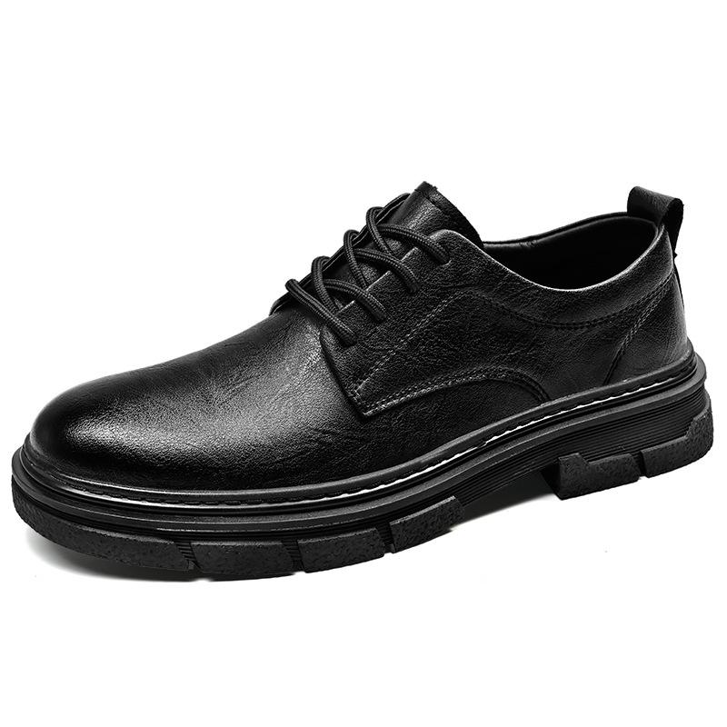 Leather Shoes Men's Summer New Authentic Leather British Style Casual Business Wear Low-Top Work