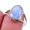 Natural Rainbow Moonstone Gemstone 925 Solid Sterling Silver Ring Size 8 D5u86