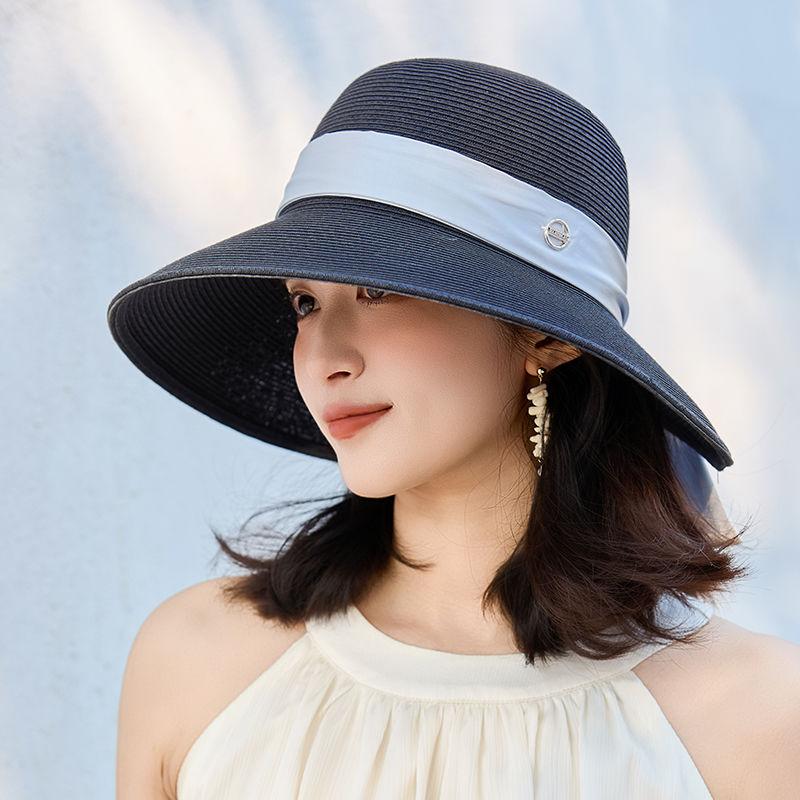 Праздничная соломенная шляпа, женская летняя шляпа от солнца, пляжная шляпа для путешествий на море, шляпа от солнца