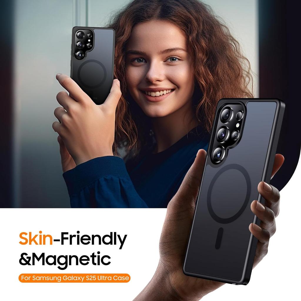 Magnetic Case For Magsafe Mag Safe Samsung Galaxy S25 Ultra 5G 2025 S24 FE S23 Plus S22 Slim Translucent Matte Black Shockproof Phone Cover Accessory