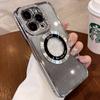 Роскошный блестящий чехол Magsafe с беспроводной зарядкой Diamond для iPhone 14 13 12 11 Pro Max Plus, чехлы с магнитным бампером