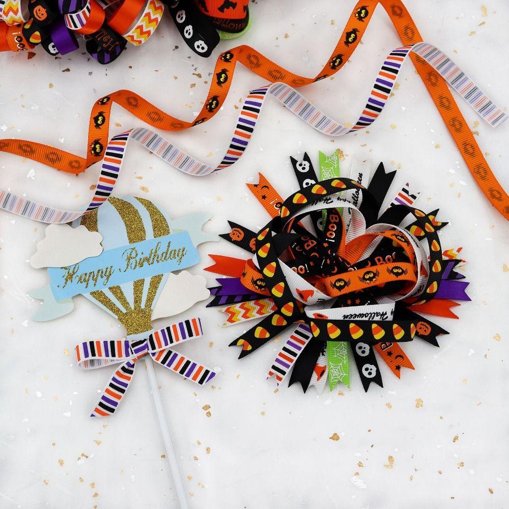 10 Yards Halloween Gift Wrap Ribbon DIY Crafts Printed Ribbon Party Favor Ribbon Home Decor
