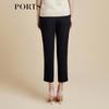 PORTS Women's Black Cropped Skinny Commuter Pants