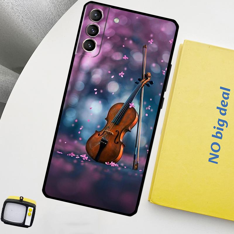 Music Violin Phone Case For Samsung Galaxy S25 Ultra S20 S21 S22 S23 Plus S24 Ultra S9 S10 S25 FE Cover
