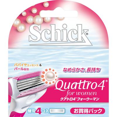 Sic japan Schick Quattro 4 for Woman - 4 сменных лезвия Сменные лезвия для женщин Женские бритвы Сменные лезвия для женщин