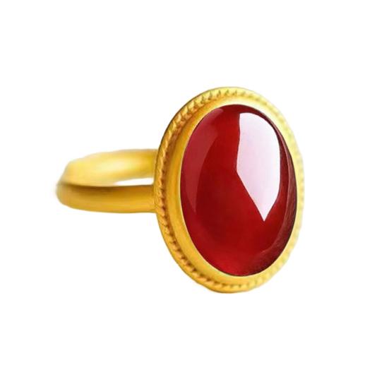 Кольцо из натурального камня в этническом стиле, регулируемые кольца для пальцев, овальные украшения из драгоценных камней для женщин, подарок на годовщину, день рождения, свадьбу