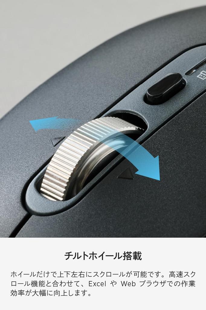 ELECOM Precisionist Wireless Bluetooth 8 Supports 3 Tilt IR LED Medium Mouse, Quiet, Rechargeable, 2.4GHz, Buttons, Multi-Pairing, Devices, Wheel,