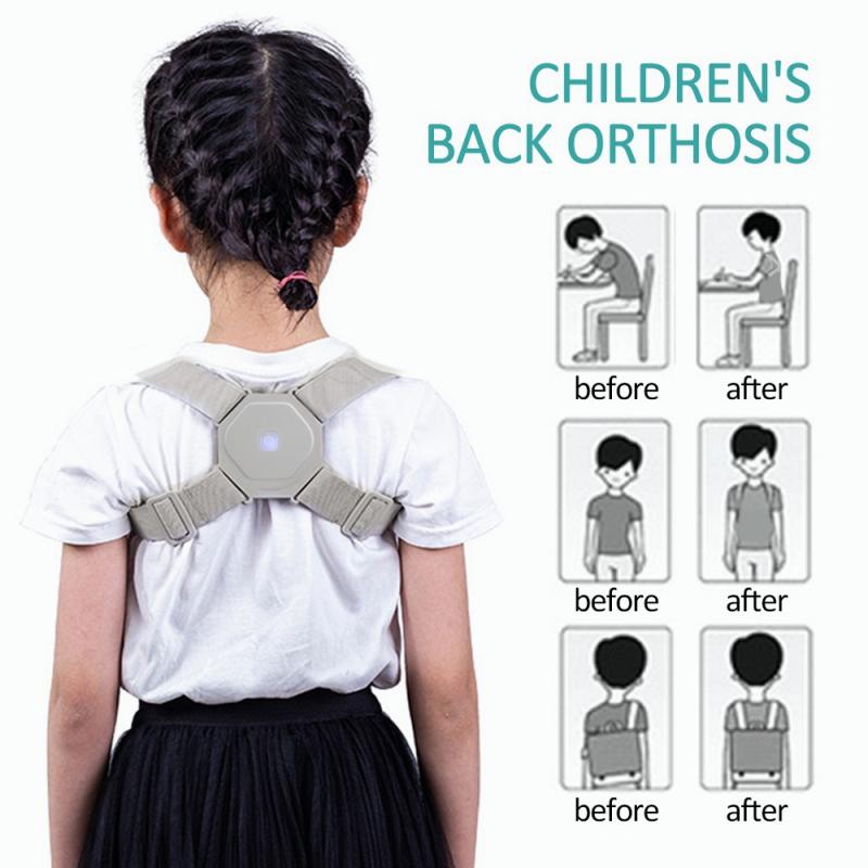 Интеллектуальный корректор осанки, пояс с напоминанием о вибрации, зарядка через USB, плечевой ортез, задний ремень, подходит для детей, подростков и взрослых