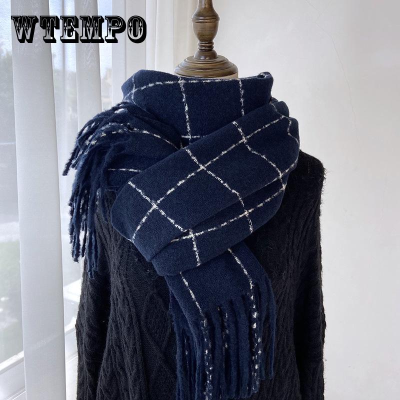 Cozy British Plaid Scarf with Tassels - Soft, Thick & Warm | Fashion Accessory for Fall/Winter